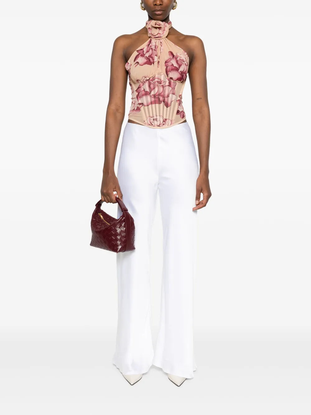 Floral-Appliqué Top