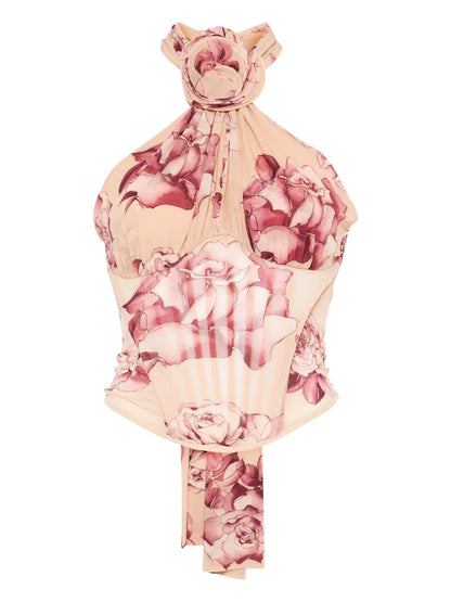 Floral-Appliqué Top