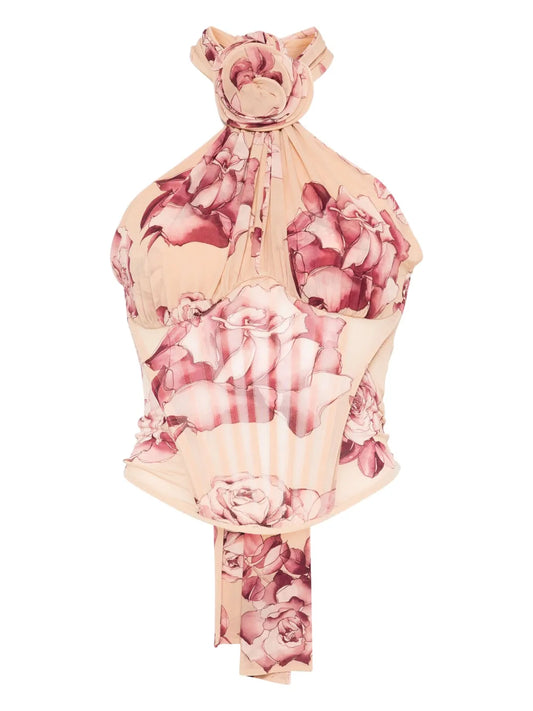 Floral-Appliqué Top