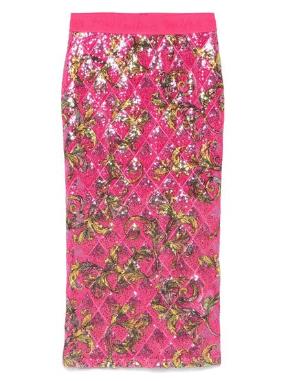 Barocco-Print Midi Skirt