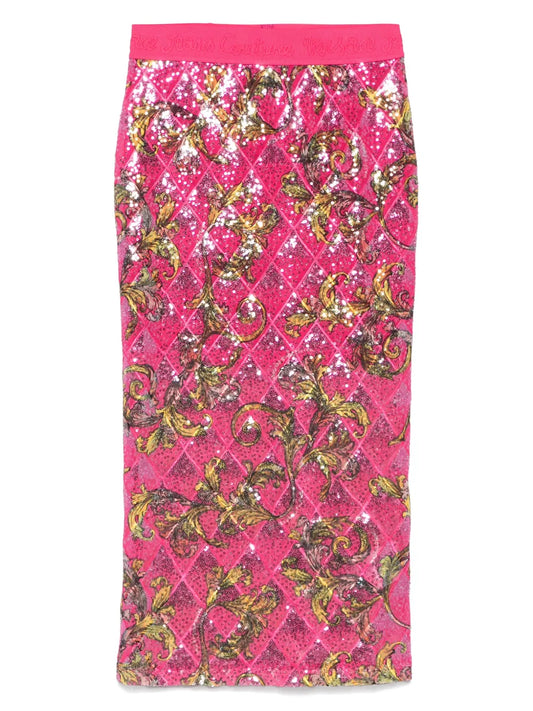 Barocco-Print Midi Skirt
