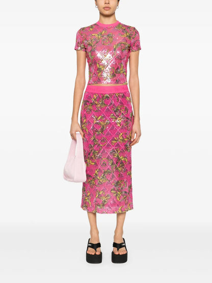 Barocco-Print Midi Skirt