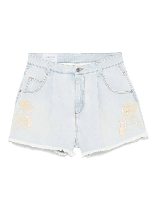 Embroidered-Motif Shorts