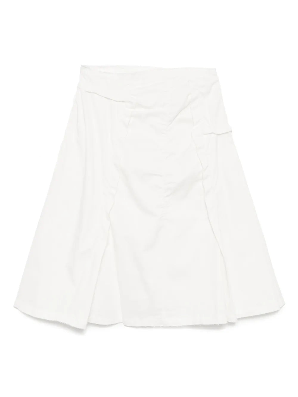 Raw-Cut Shirring Skirt