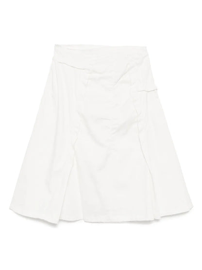 Raw-Cut Shirring Skirt