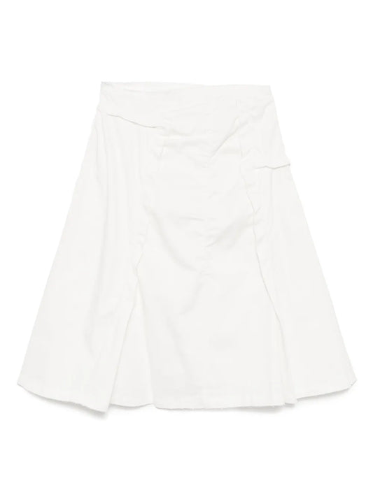 Raw-Cut Shirring Skirt
