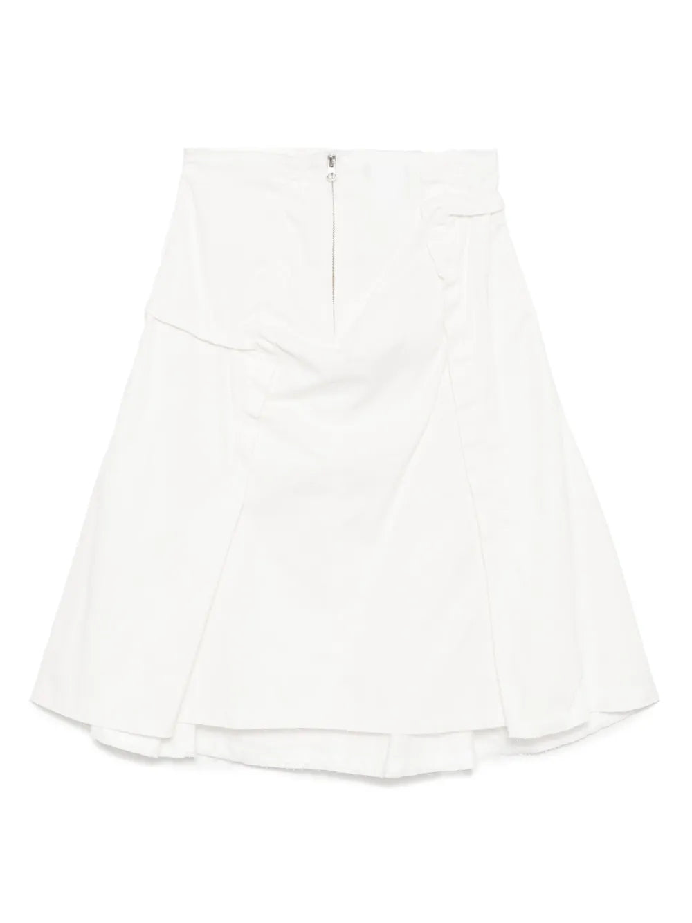 Raw-Cut Shirring Skirt