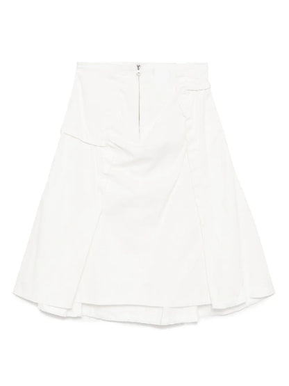 Raw-Cut Shirring Skirt