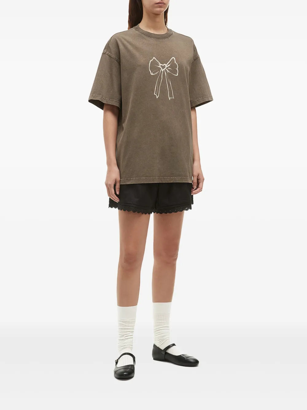 Scalloped-Hem Shorts