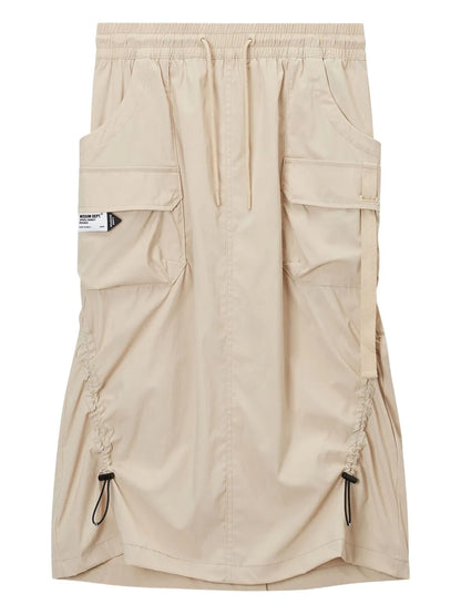 Drawstring-Detail Midi Skirt