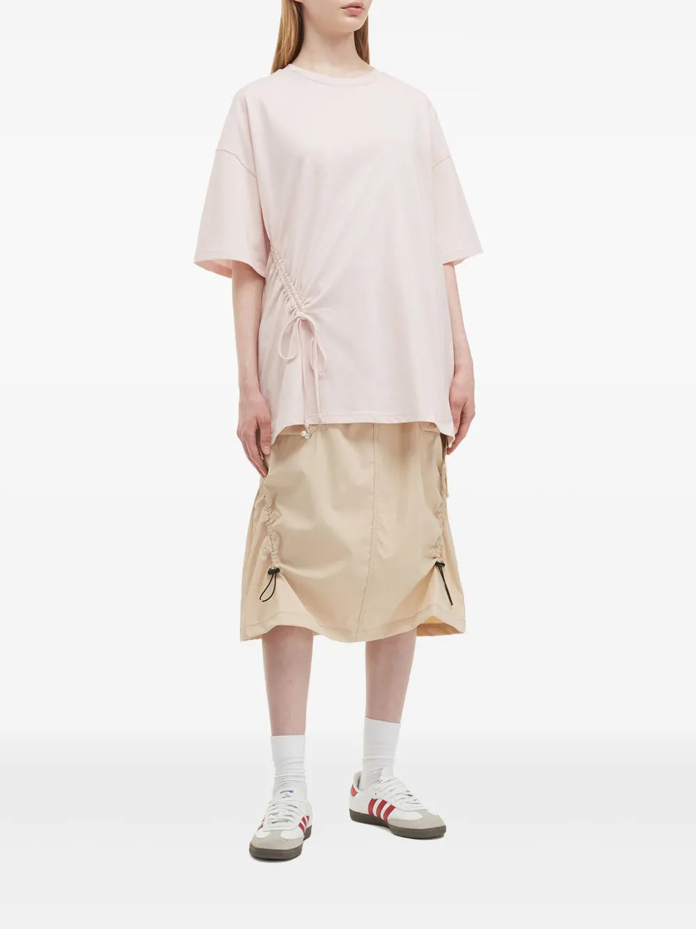 Drawstring-Detail Midi Skirt