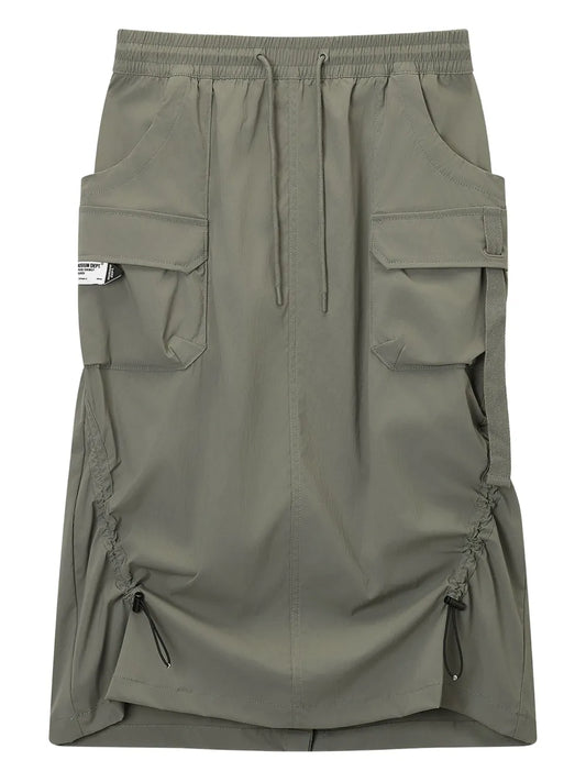 Cargo-Pockets Midi Skirt