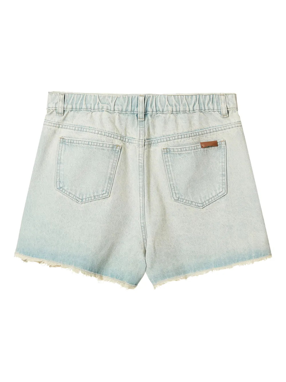 Ruffle-Detail Denim Shorts