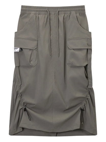 Utility-Pocket Midi Skirt