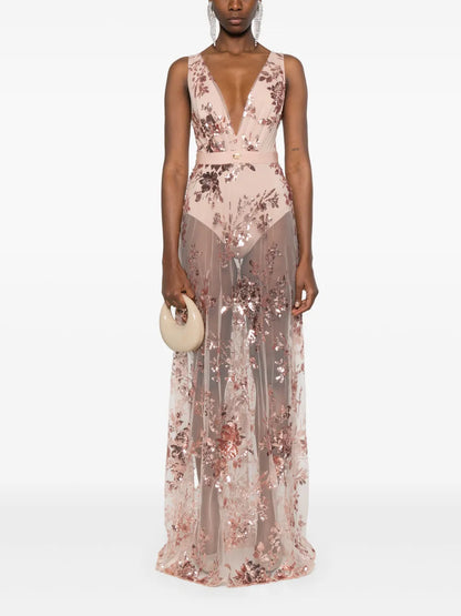 Sequin-Embellished Gown