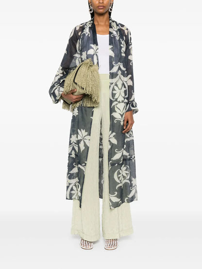 The Secret Lily-Print Coat