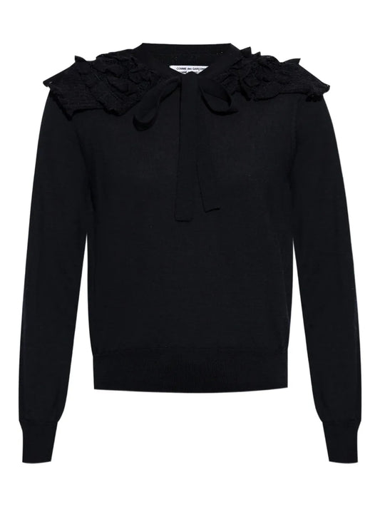 Ruffle-Detailing Cardigan