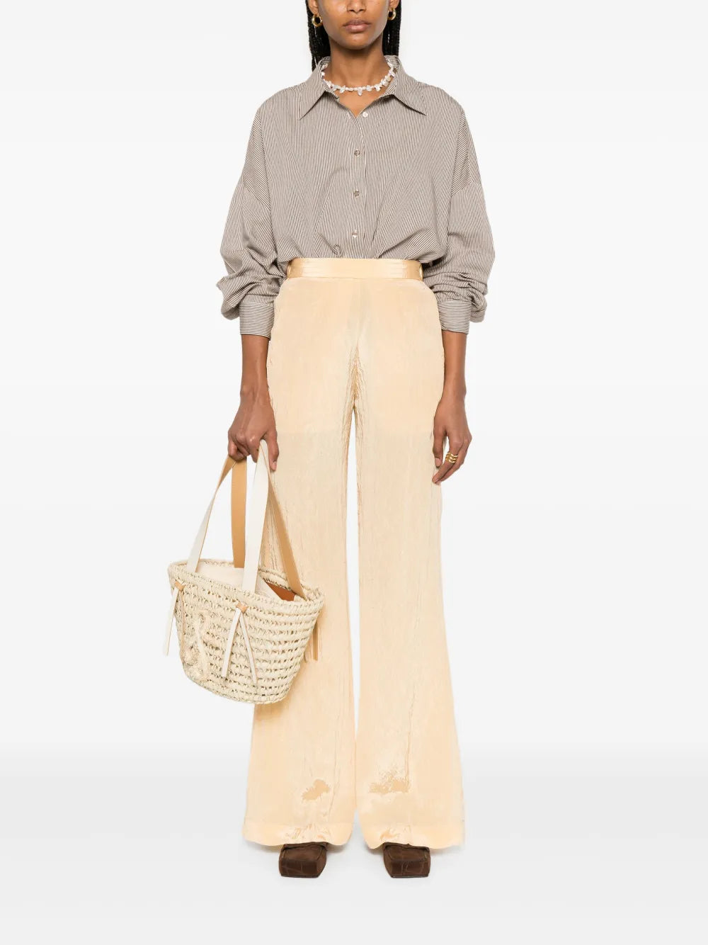 Satin Flared Trousers