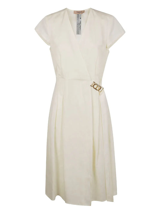 Buckle-Detail Wrap Dress