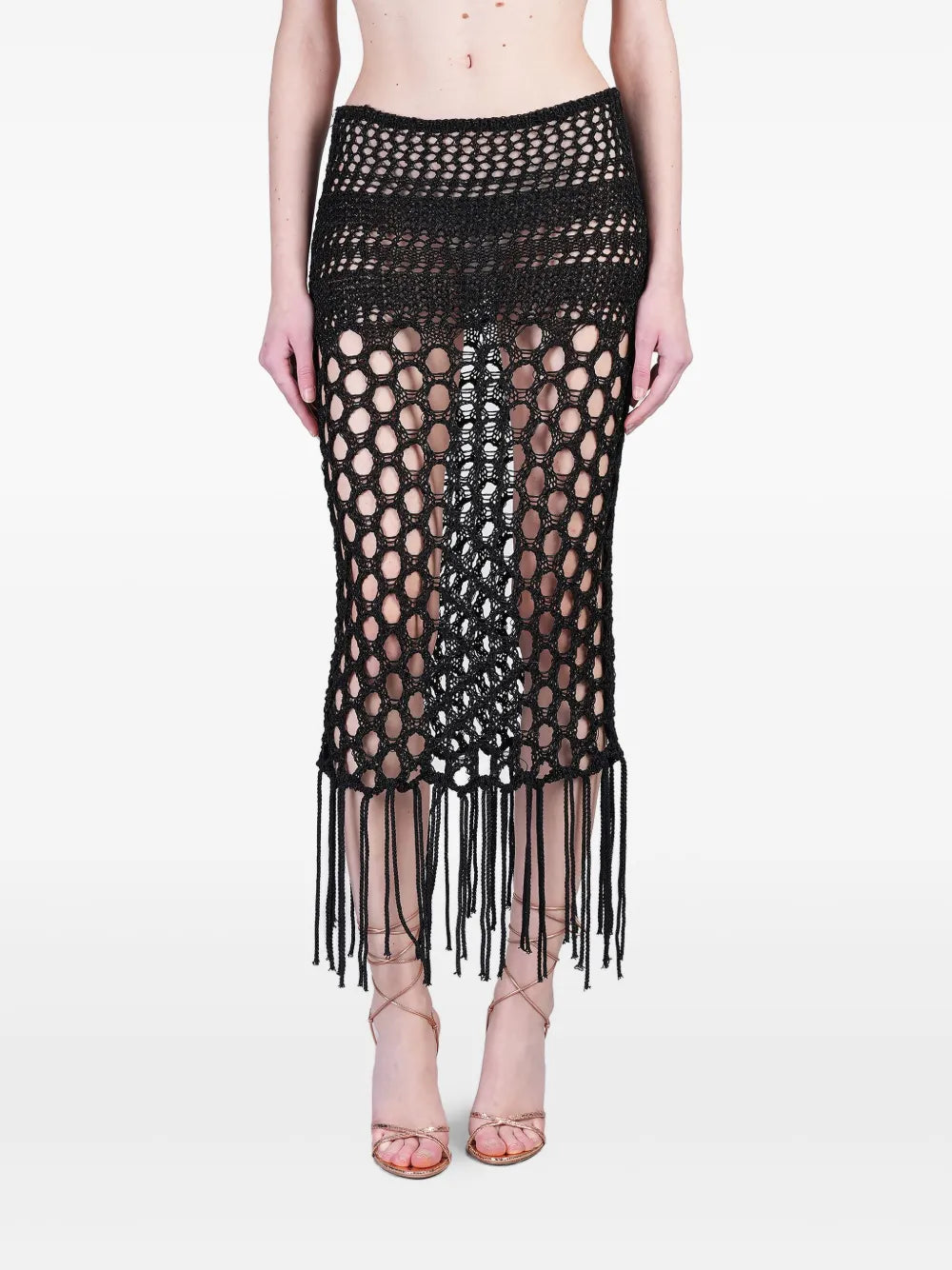 Open-Knitted Long Skirt