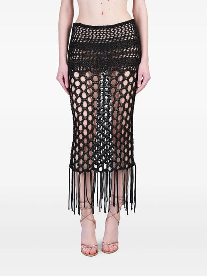 Open-Knitted Long Skirt