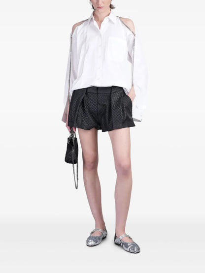 Perforated Mini Shorts