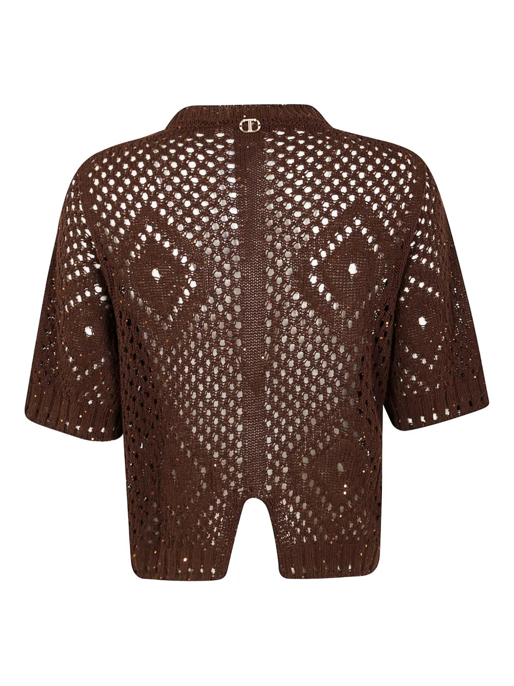 Open-Knit Short-Sleeve Top