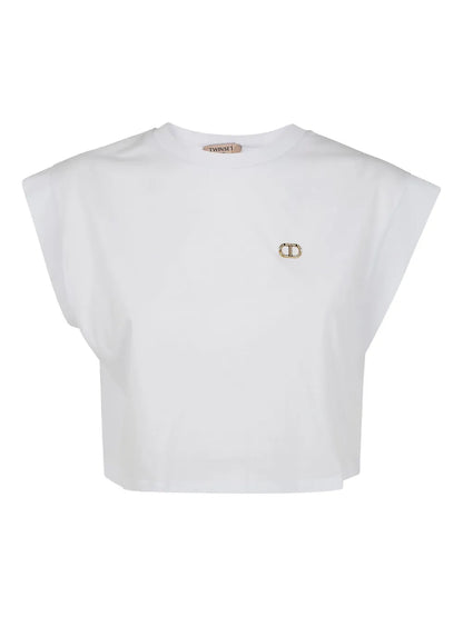 Cap-Sleeve Cropped Top