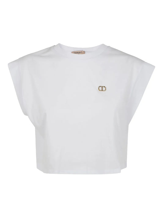 Cap-Sleeve Cropped Top
