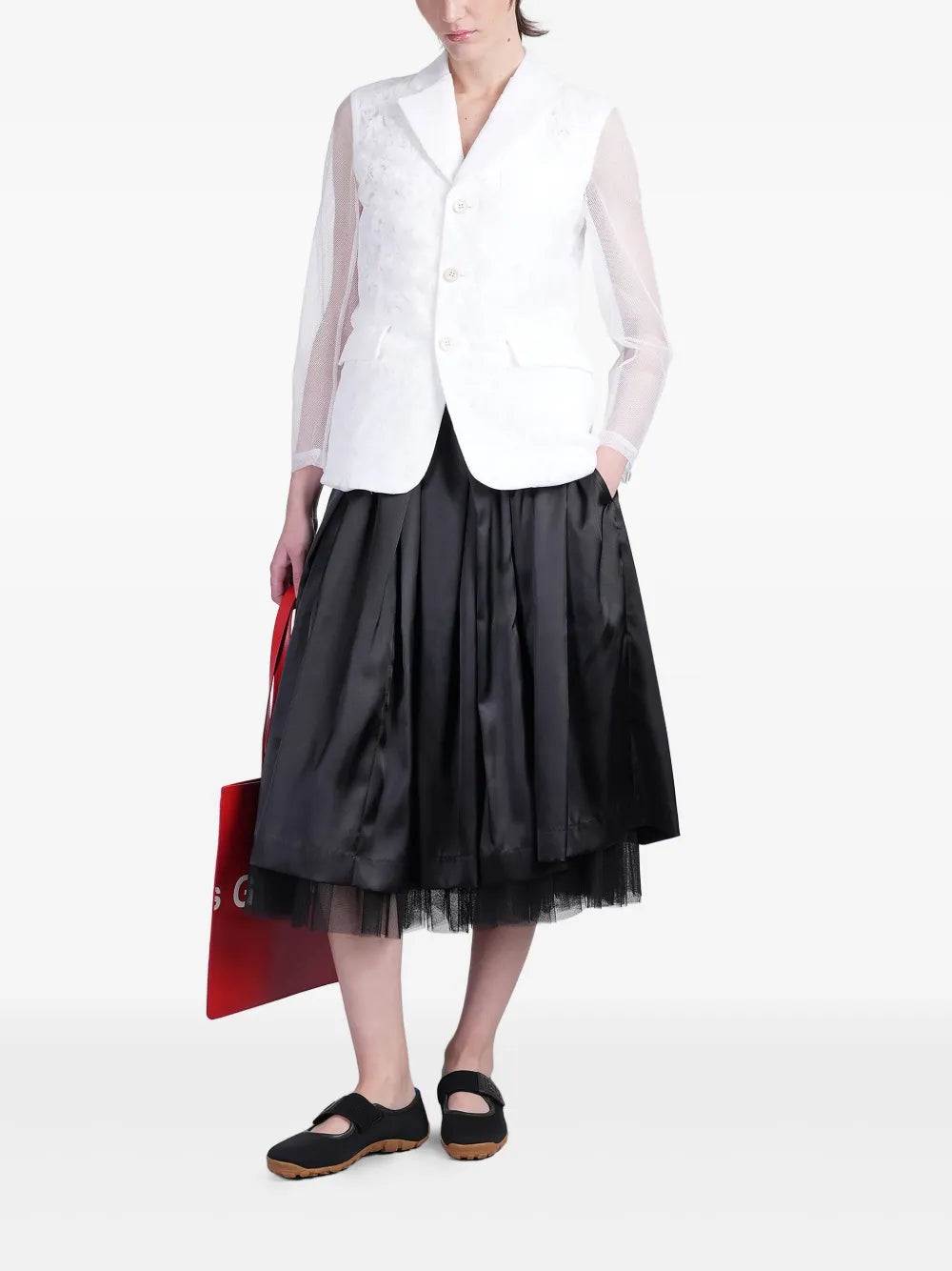 Semi-Sheer Panelled Blazer