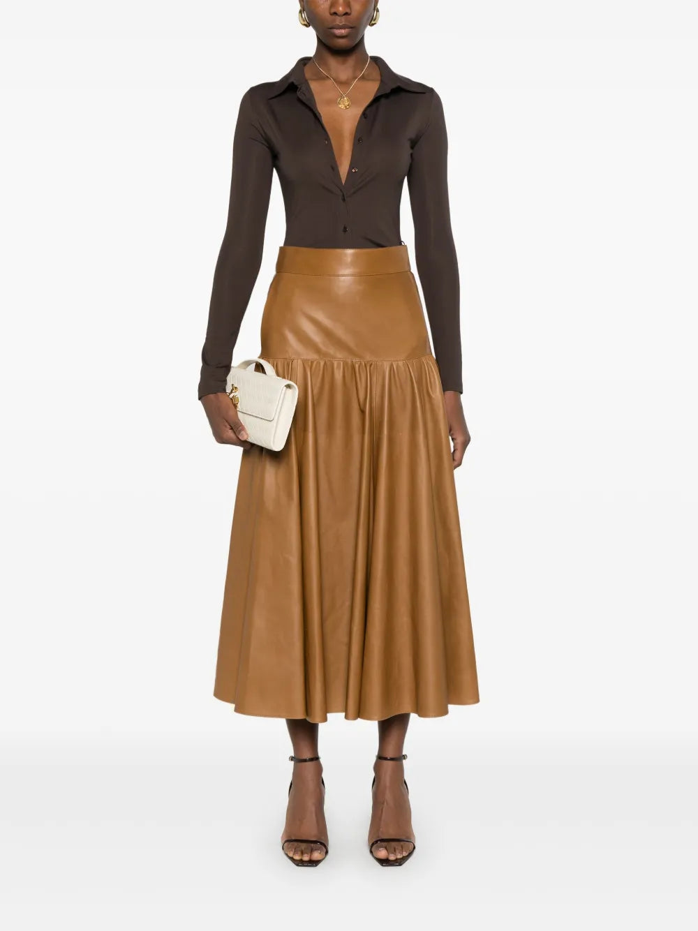 Leather Midi Skirt
