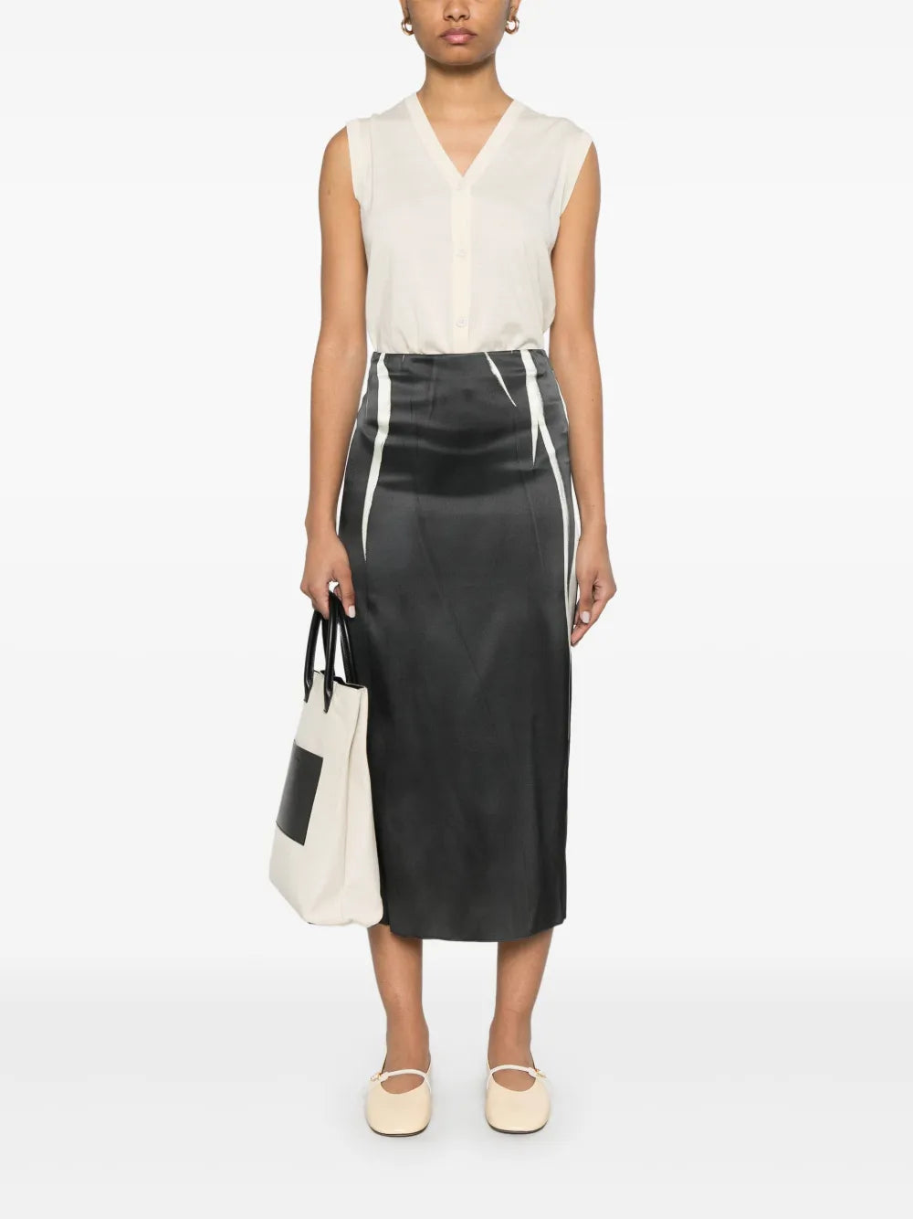 Abstract-Print Midi Skirt