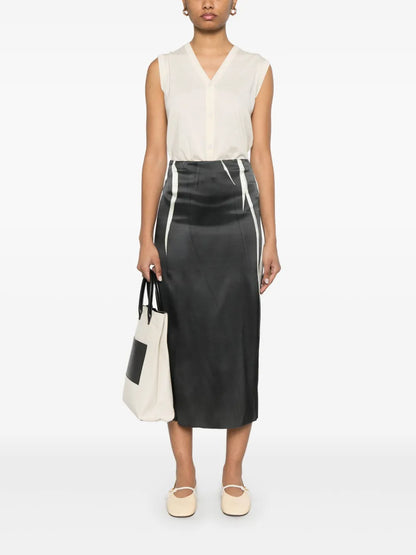 Abstract-Print Midi Skirt