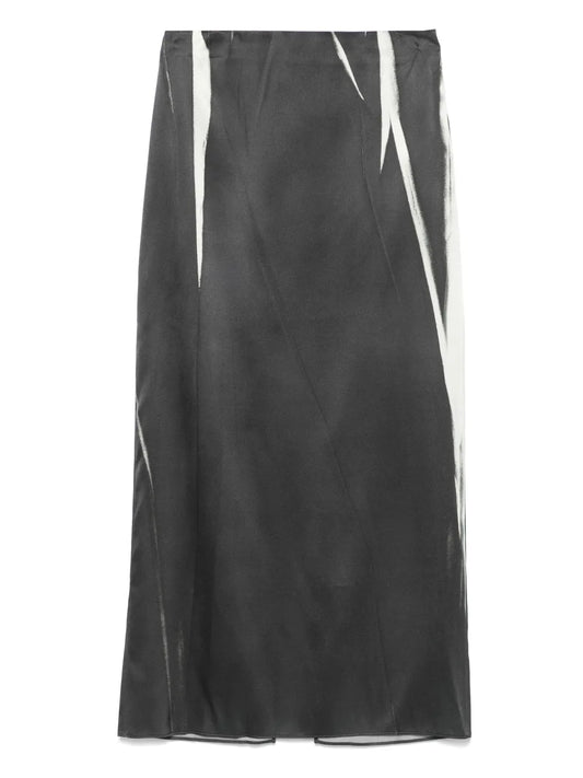 Abstract-Print Midi Skirt