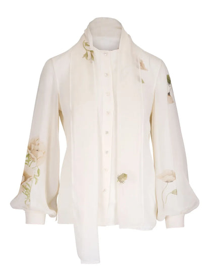 Floral-Embroidered Blouse