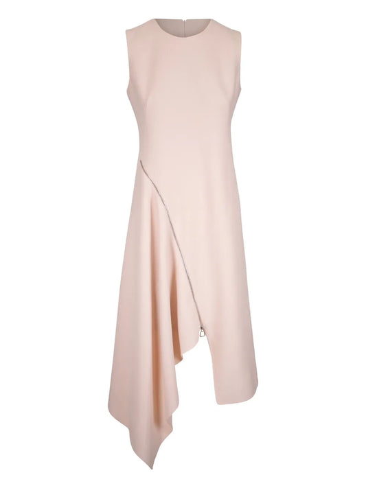 Asymmetric-Hem Midi Dress