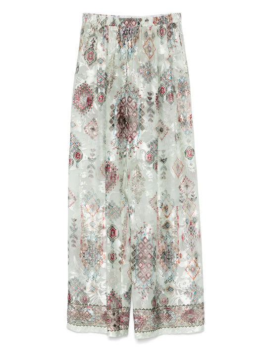 Graphic-Print Trousers