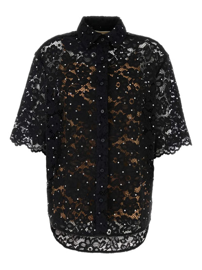 Studded Corded-Lace Shirt