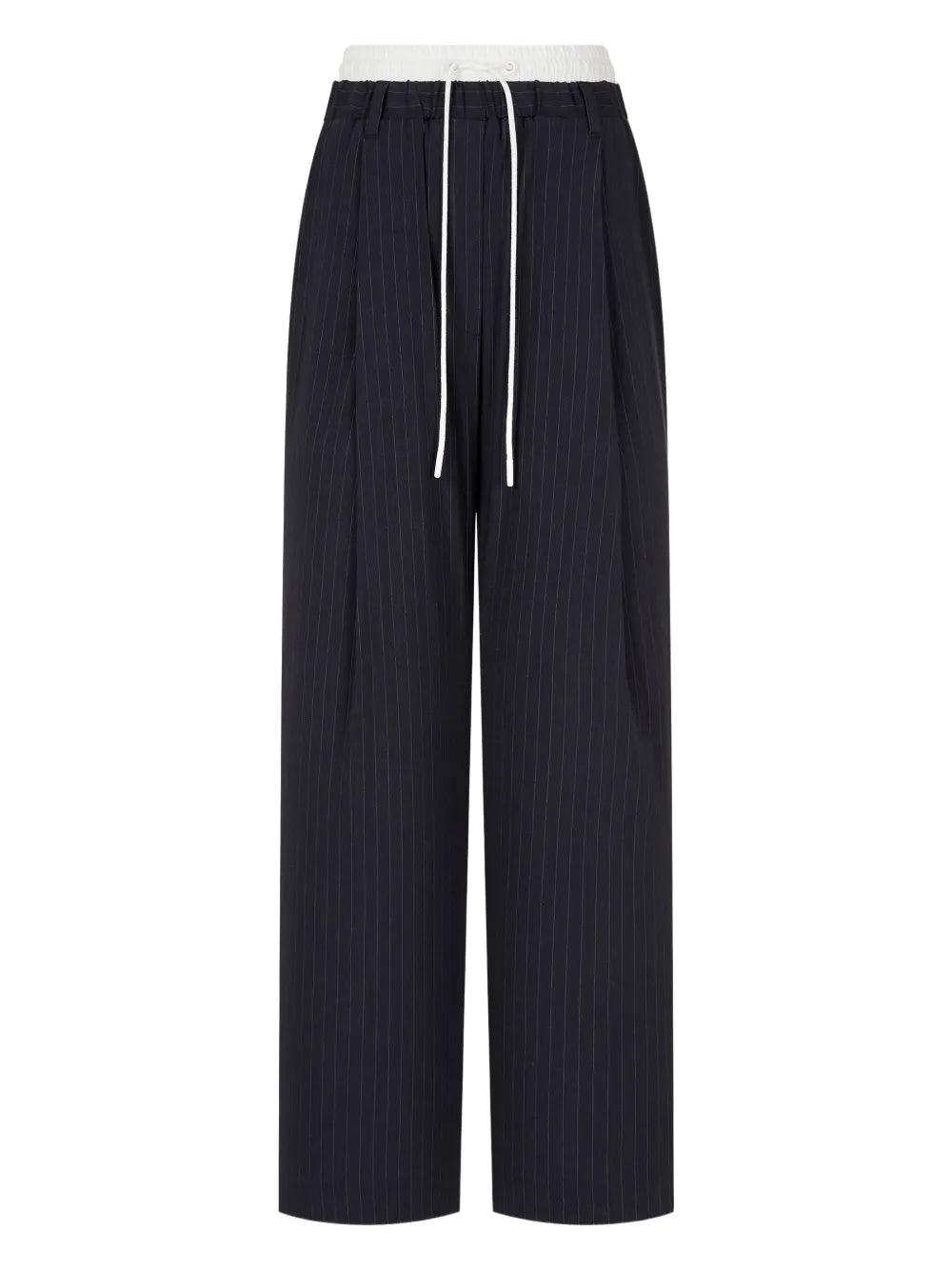 Pinstripe Wide-Leg Trousers