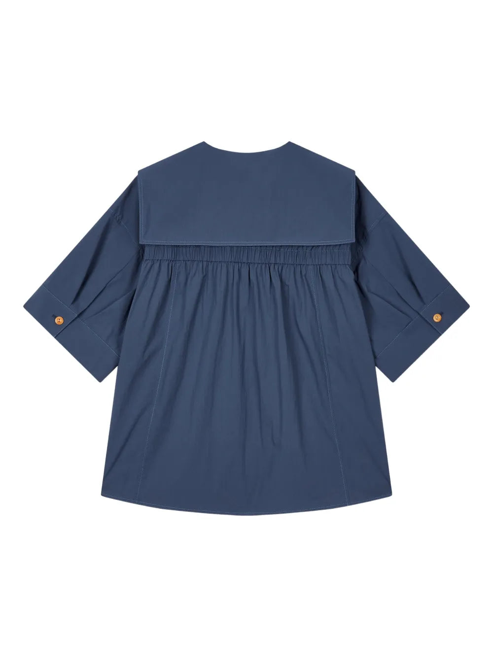Oversized-Collar Button-Up Shirt