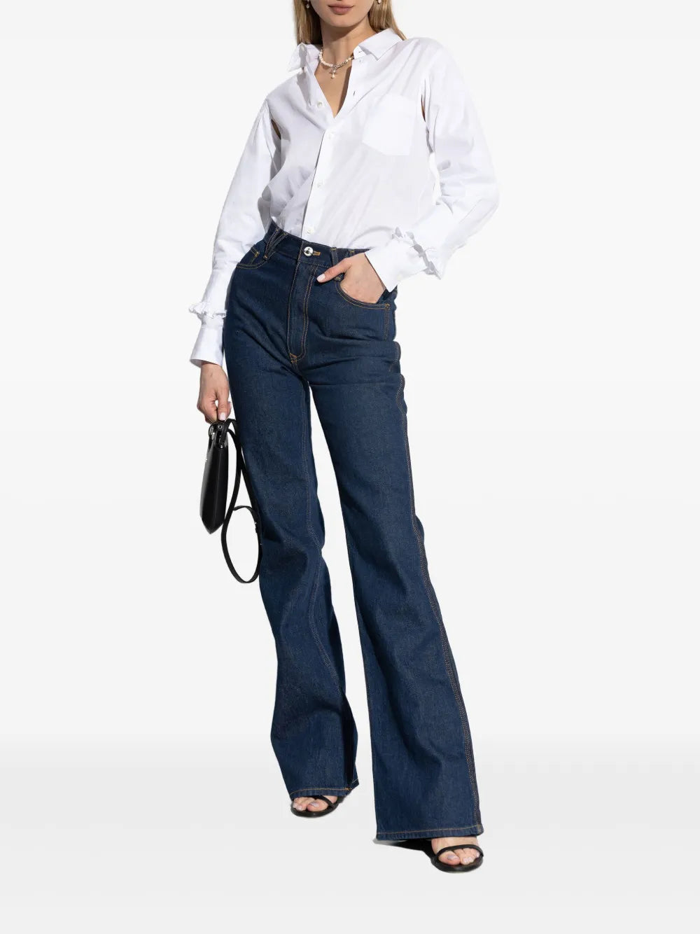 High-Waisted Flared Jeans