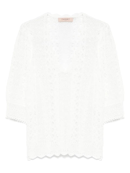 Open-Knit Blouse