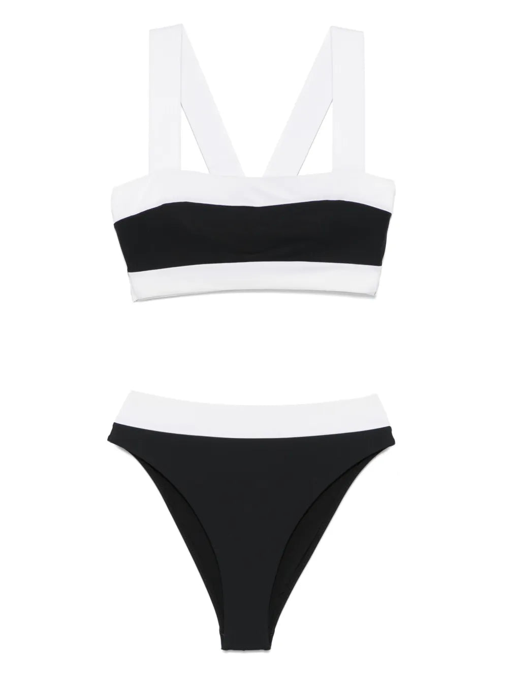 Contrasting-Trim Bikini Set