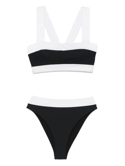 Contrasting-Trim Bikini Set