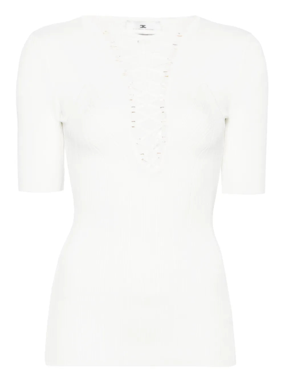 Crossover-Lace Knitted Top