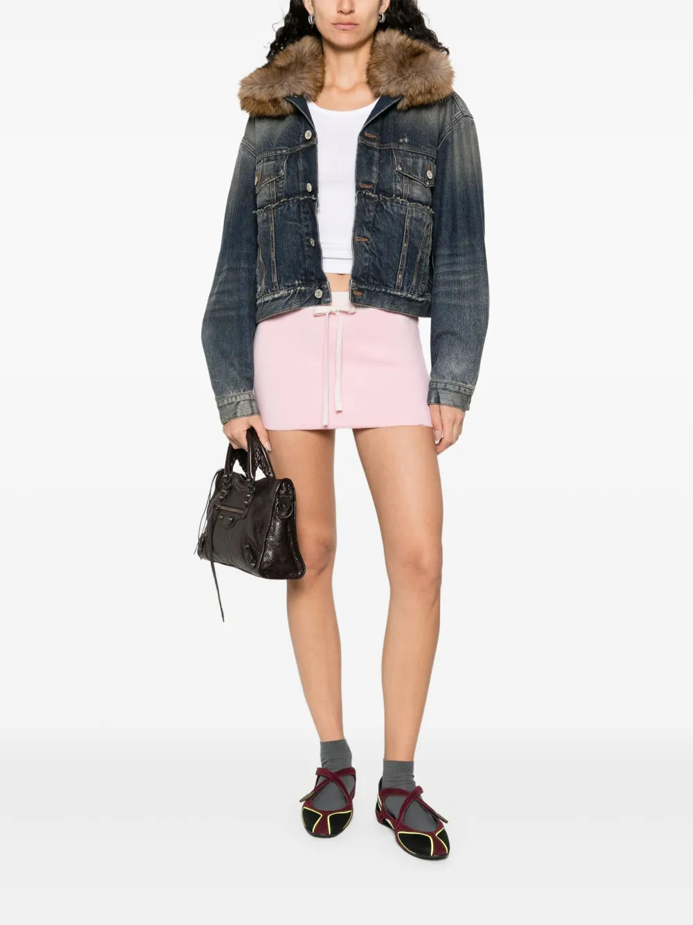 Logo-Embroidered Mini Skirt