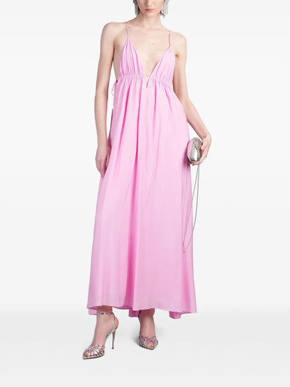 Plunging V-Neck Maxi Dress