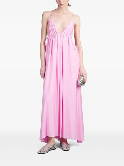 Plunging V-Neck Maxi Dress