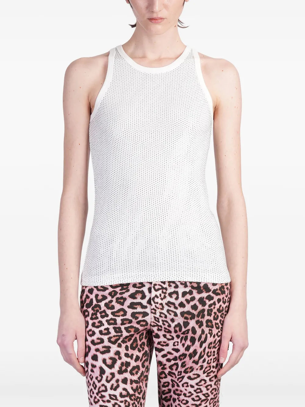 Rhinestone-Embellished Tank Top