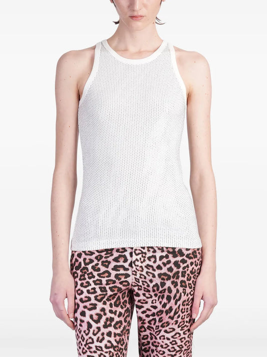 Rhinestone-Embellished Tank Top
